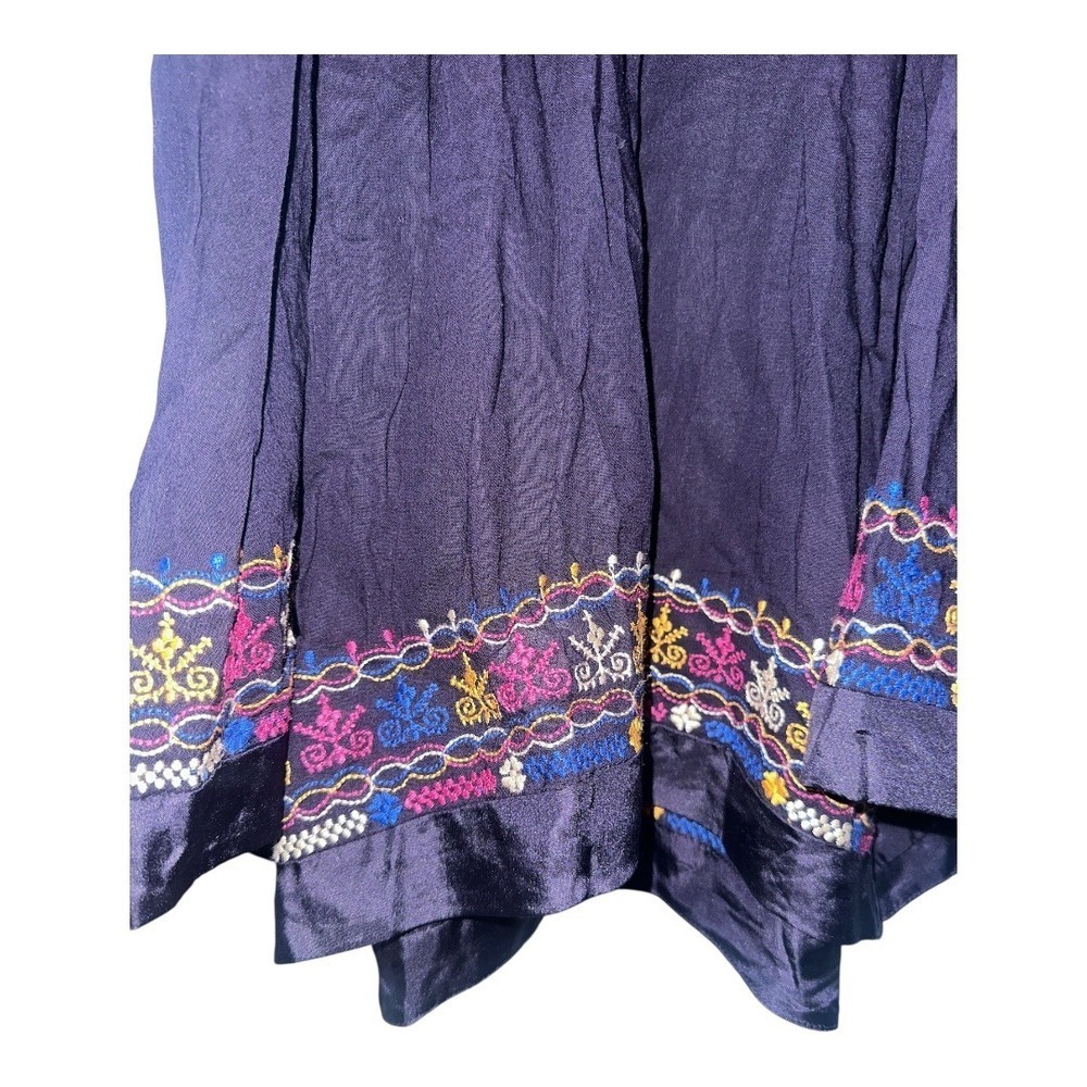 Floreat‎ Anthropologie Purple Embroidered Halter Neck Top, Size 2 - Picture 3 of 8